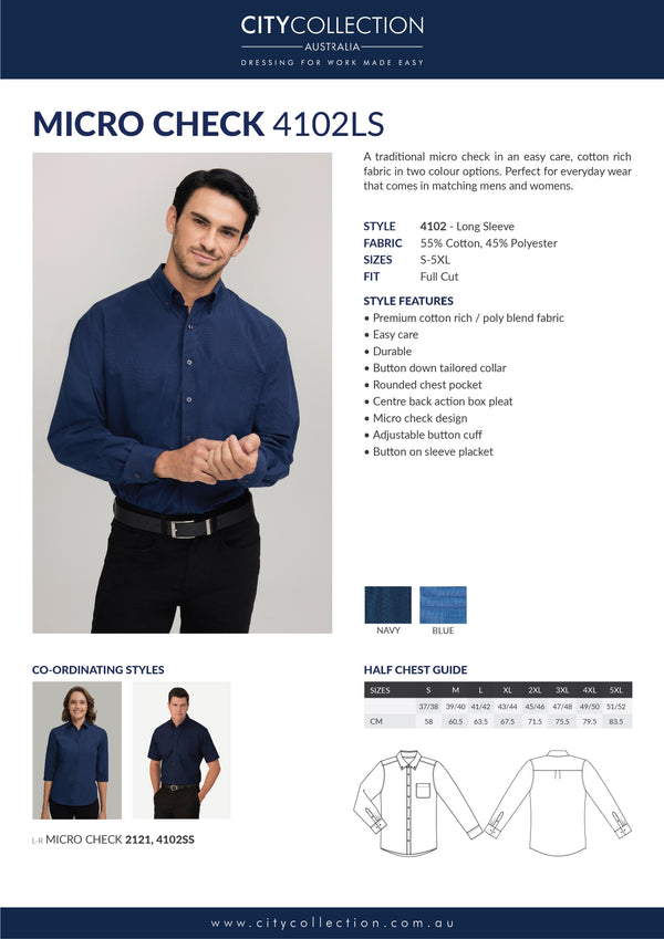 Micro Check Design MICRO CHECK LS (CC4102LS) - exposedbranding.com
