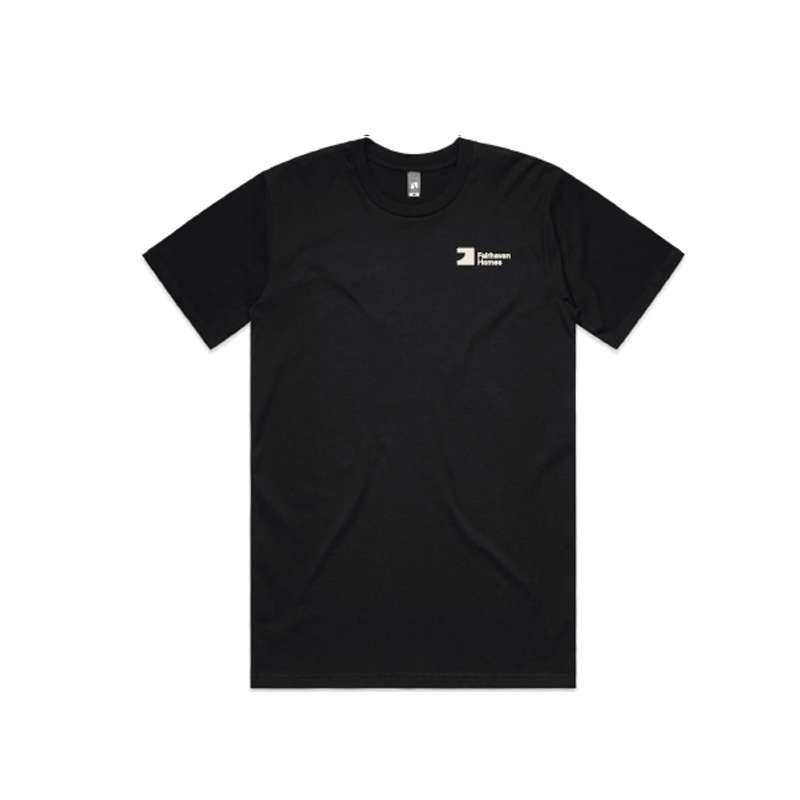 FH Black Classic Tee (AS5026) with Warm Grey 1C FHH  print left chest and Back