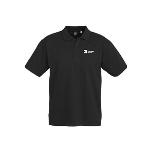 FH Black Mens Ice Polo (BCP112MS) with Warm Grey 1C Left Chest embroidery