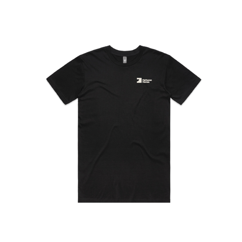 FH Black Staple Tee (AS5001) with Warm Grey 1C FHH print left chest