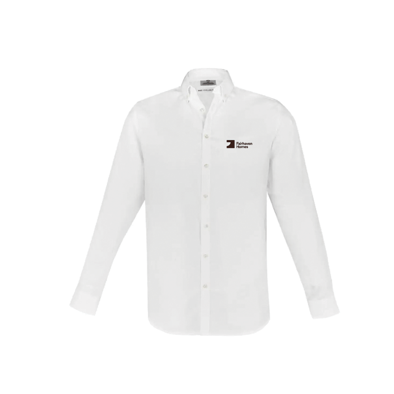 FH White Mens Memphis Shirt (BCS127ML) with Mahogany embroidery