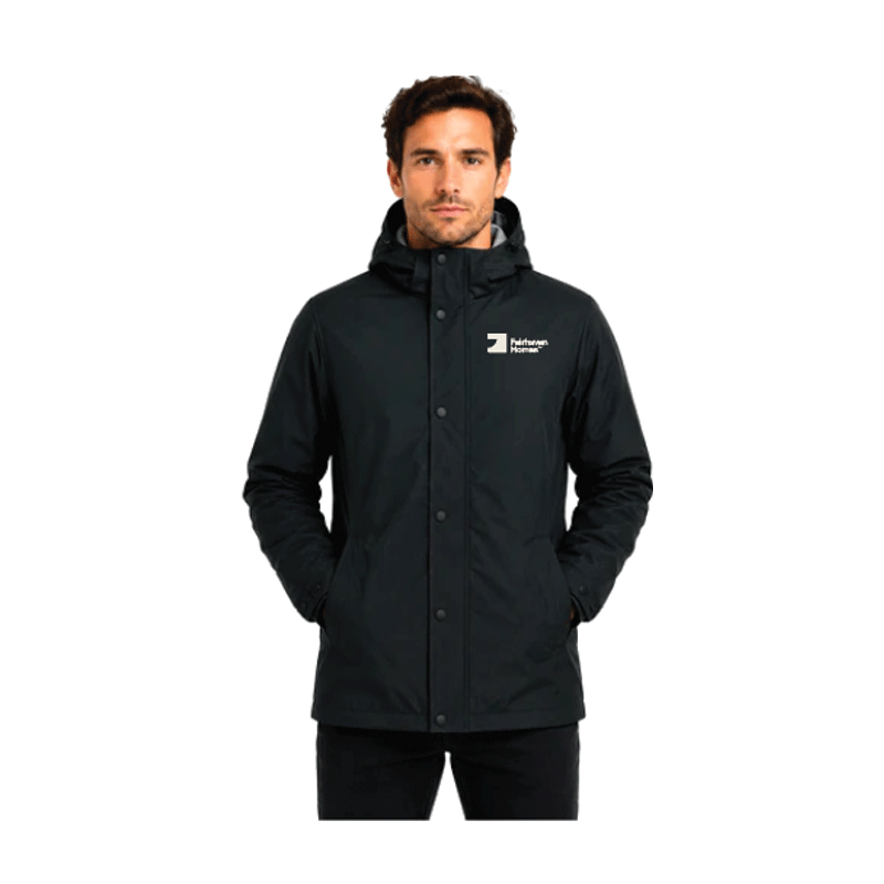 FH Black Mens PARKLANDS MENS JACKETS (AP1519) with Warm Grey 1C Left Chest embroidery