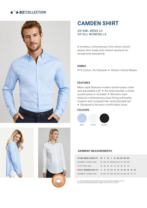SMC Mens Camden Long Sleeve Shirt (BCS016ML)