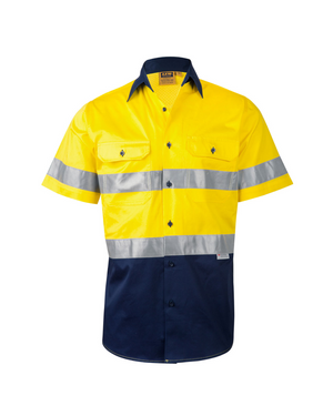 Men's High Visibility Cool-Breeze Cotton Twill Safety Shirt With Reflective 3M Tapes (SHSW59)