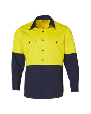 Men's Hi-Vis Cool-Breeze Cotton Twill Safety Shirt (SHSW58)