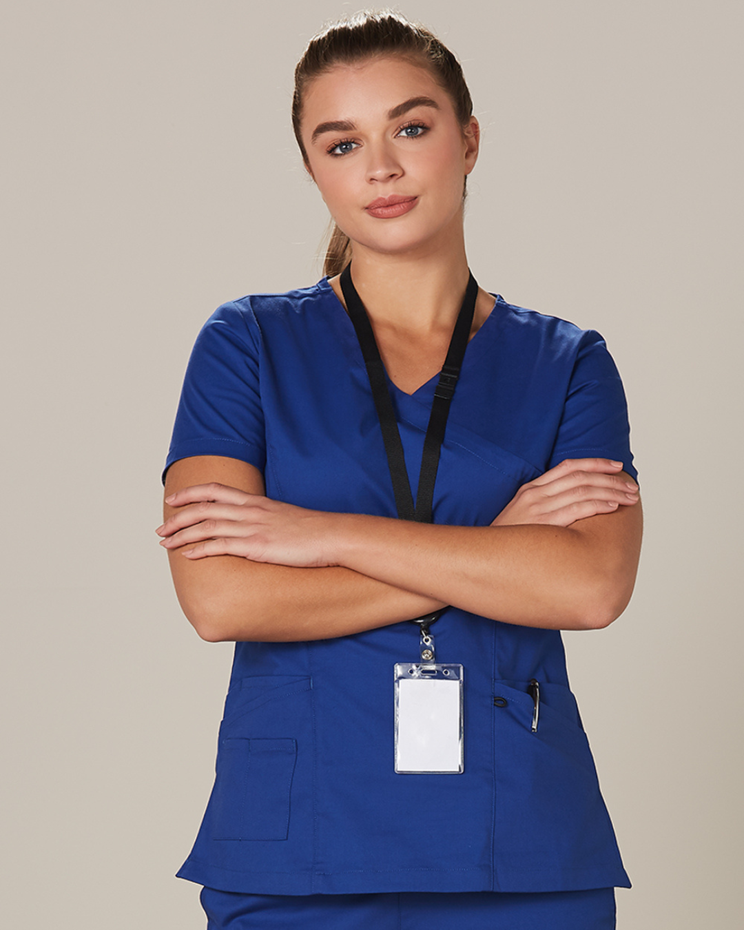 Ladies Short Sleeve Scrub Top (SHM7640)