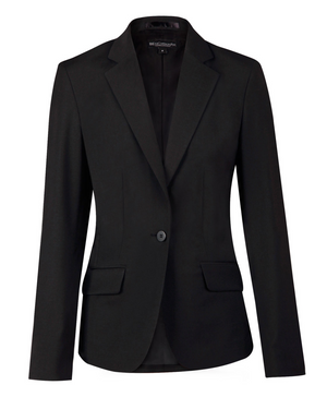 Ladies’ Wool Blend Stretch One Button Cropped Jacket (M9201)