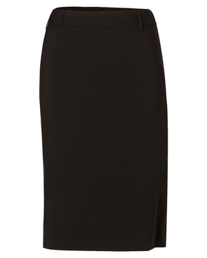 Women's Wool Blend Stretch Mid Length Lined Pencil Skirt (M9470)