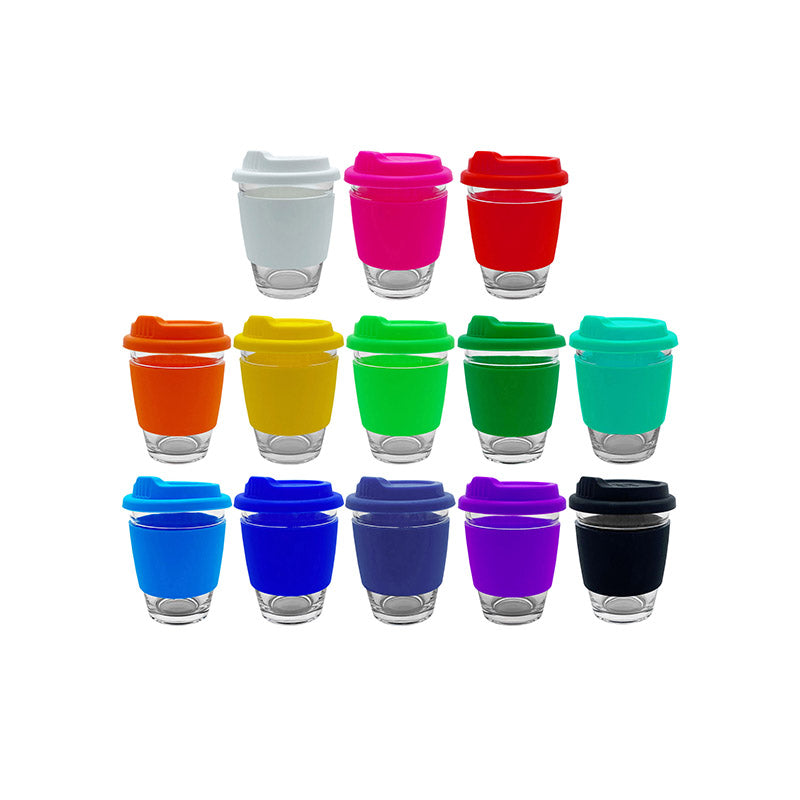 Carlo Glass Coffee Cup – Silicone Band (DEEK012)