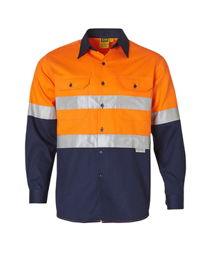 High Visibility Cotton Drill Safety Shirt with Reflective 3M Tapes (SHSW68)