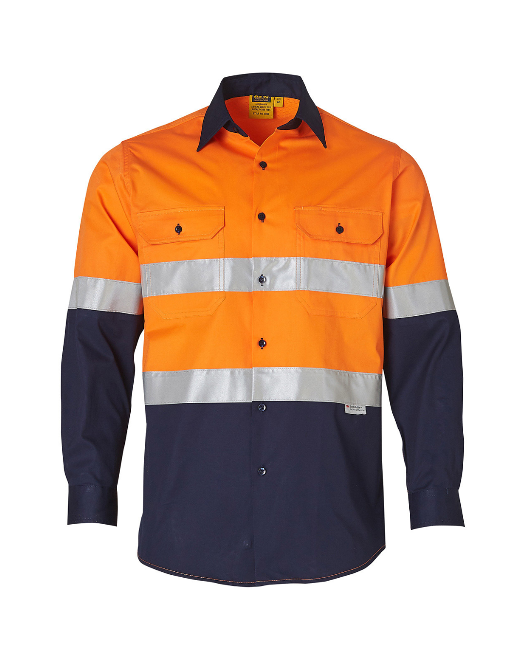 Men's High Visibility Cool-Breeze Cotton Twill Safety Shirt With Reflective 3M Tapes (SHSW60)