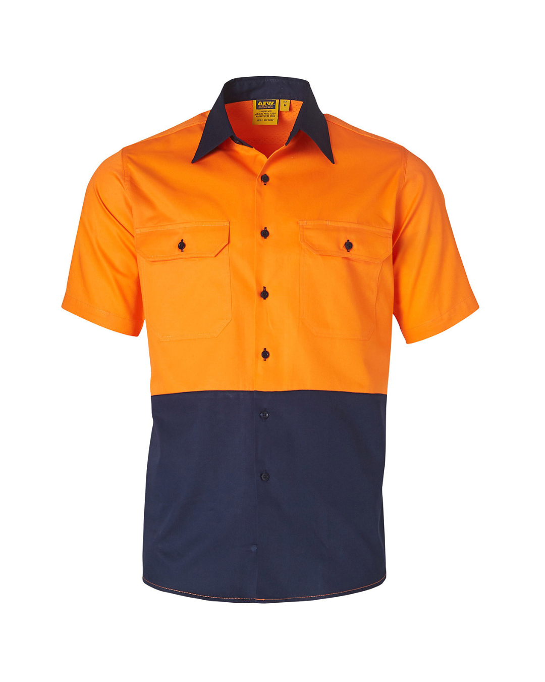 Men's Hi-Vis Cool-Breeze Cotton Twill Safety Shirt Short Sleeve (SHSW57)