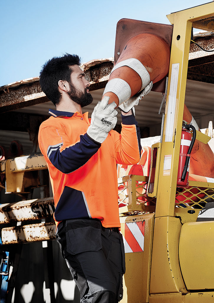 Men's Hi Vis Squad L/S Polo (BCZH238)