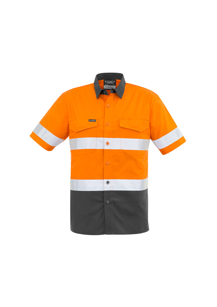 Men's Rugged Cooling Taped Hi Vis Spliced S/S Shirt (BCZW835)