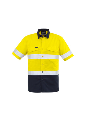 Men's Rugged Cooling Taped Hi Vis Spliced S/S Shirt (BCZW835)